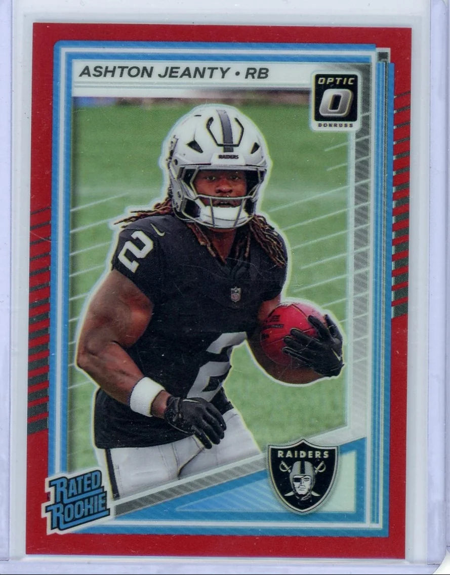 Ashton Jeanty 2025 Panini Optic Rated Rookie Red Prizm #'d 033/149