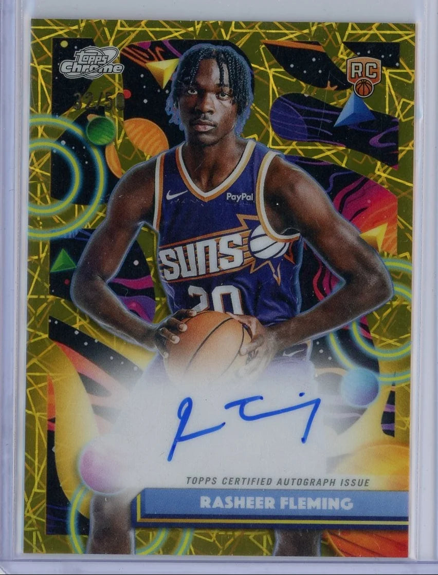 2025-2026 Topps Cosmic Chrome Rasheer Fleming RC auto variation card #CCA-RF #'d /50