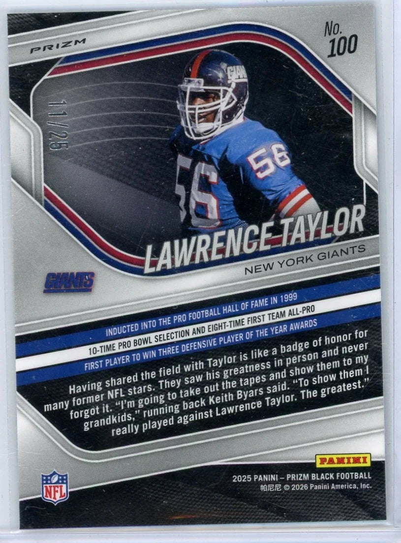 Lawrence Taylor 2025 Panini Prizm Mojo prizm #'d 11/25
