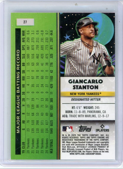 Giancarlo Stanton 2025 Topps Cosmic Chrome White Hole