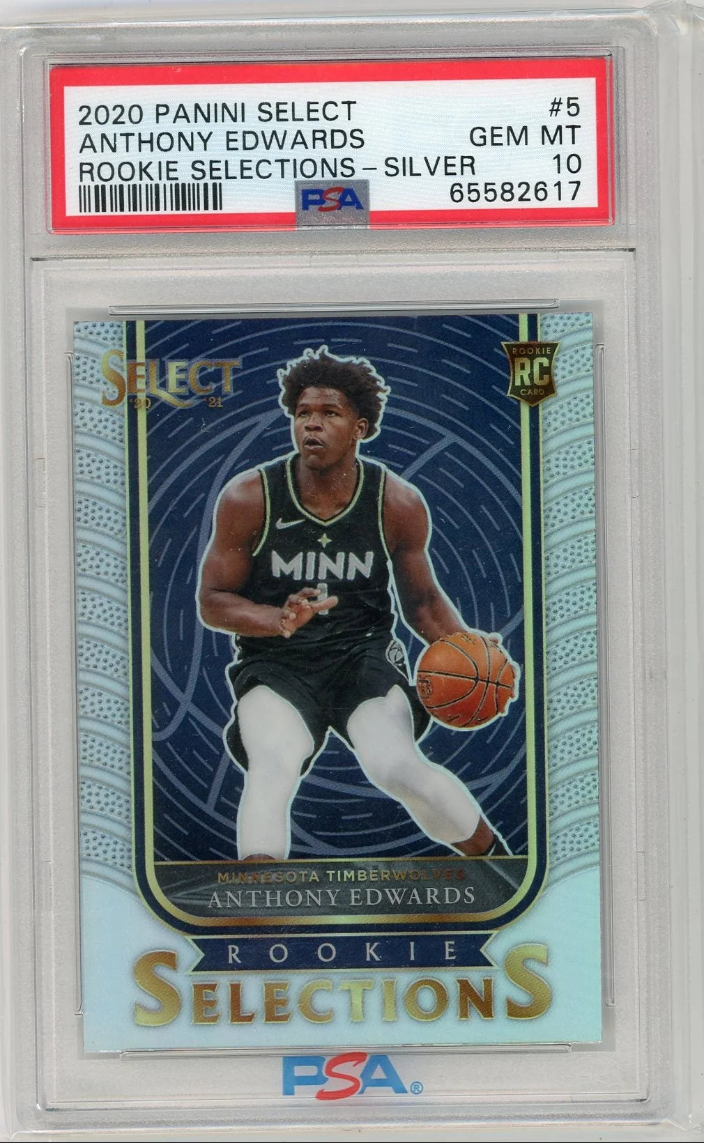Anthony Edwards 2020 Panini Select Rookie Selections Silver PSA 10