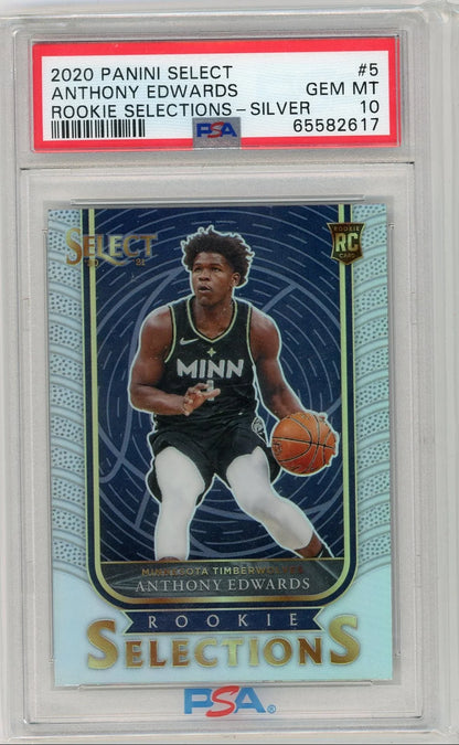 Anthony Edwards 2020 Panini Select Rookie Selections Silver PSA 10
