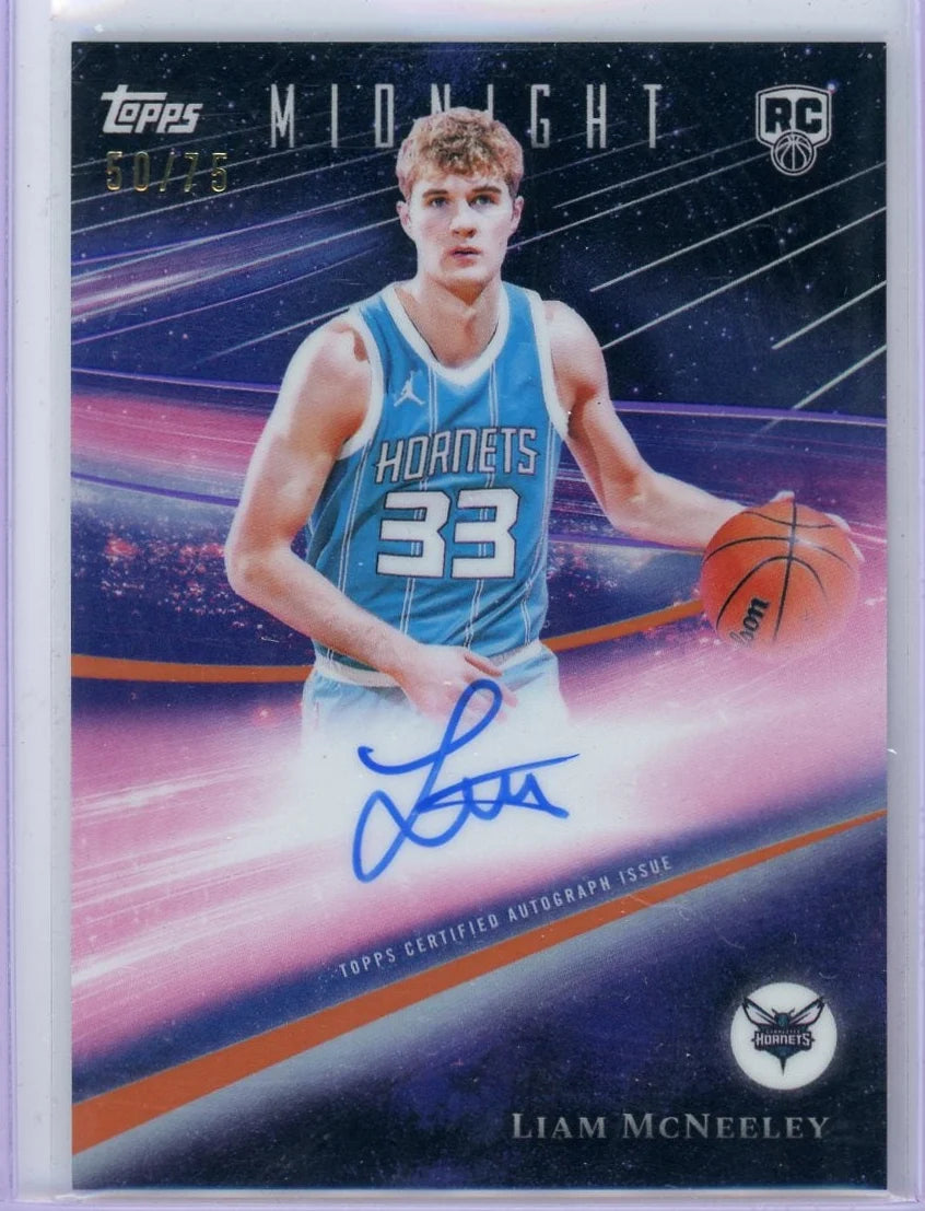 Liam McNeeley 2025 Topps Midnight Rookie Autograph #'d 50/75