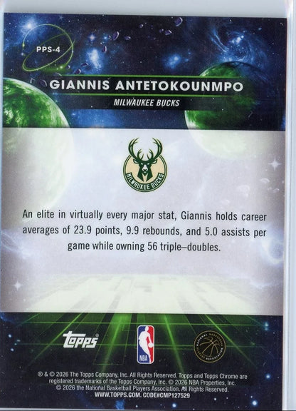 Giannis Antetokounmpo 2025 Topps Cosmic Chrome Planetary Pursuit Sun