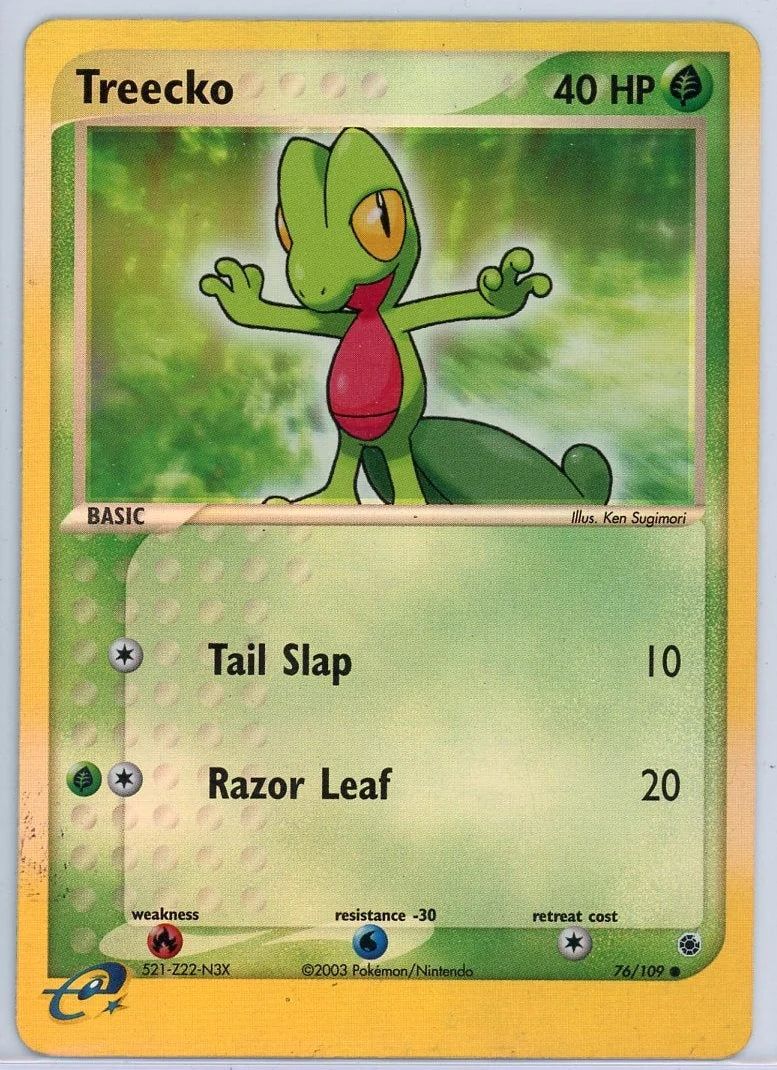 Treecko 2003 Pokémon Ruby & Sapphire reverse holo #76/109 LP