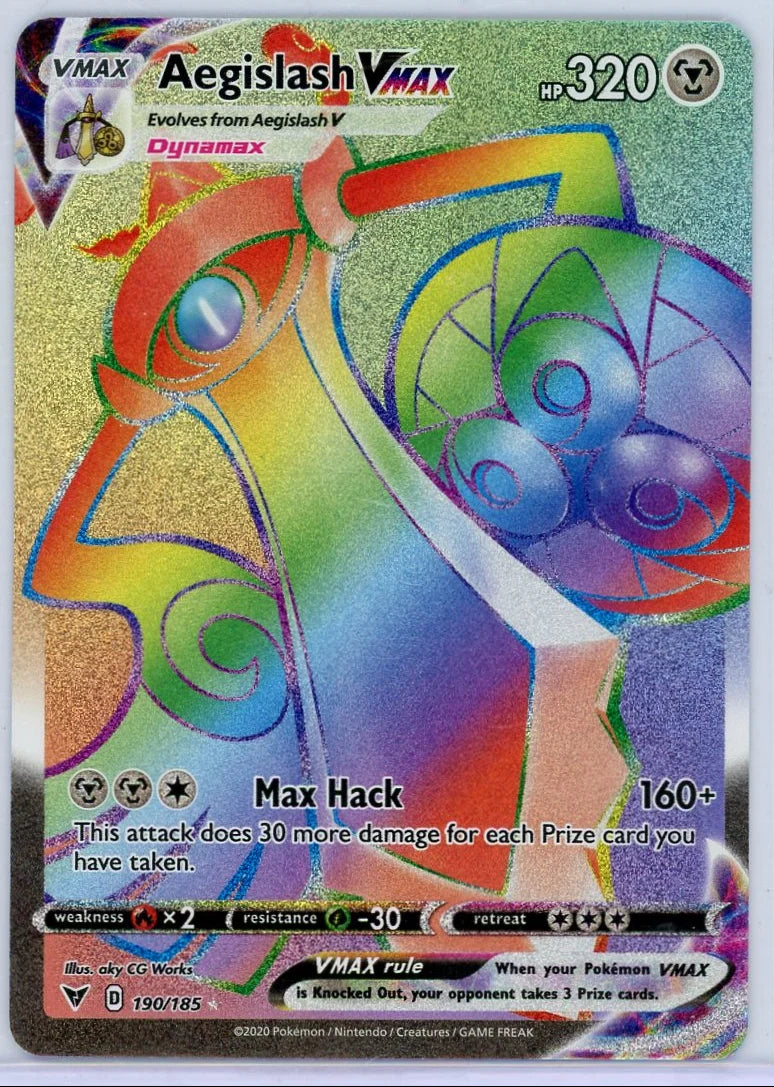 Aegislash VMAX Pokémon Vivid Voltage Rainbow Rare #190/185