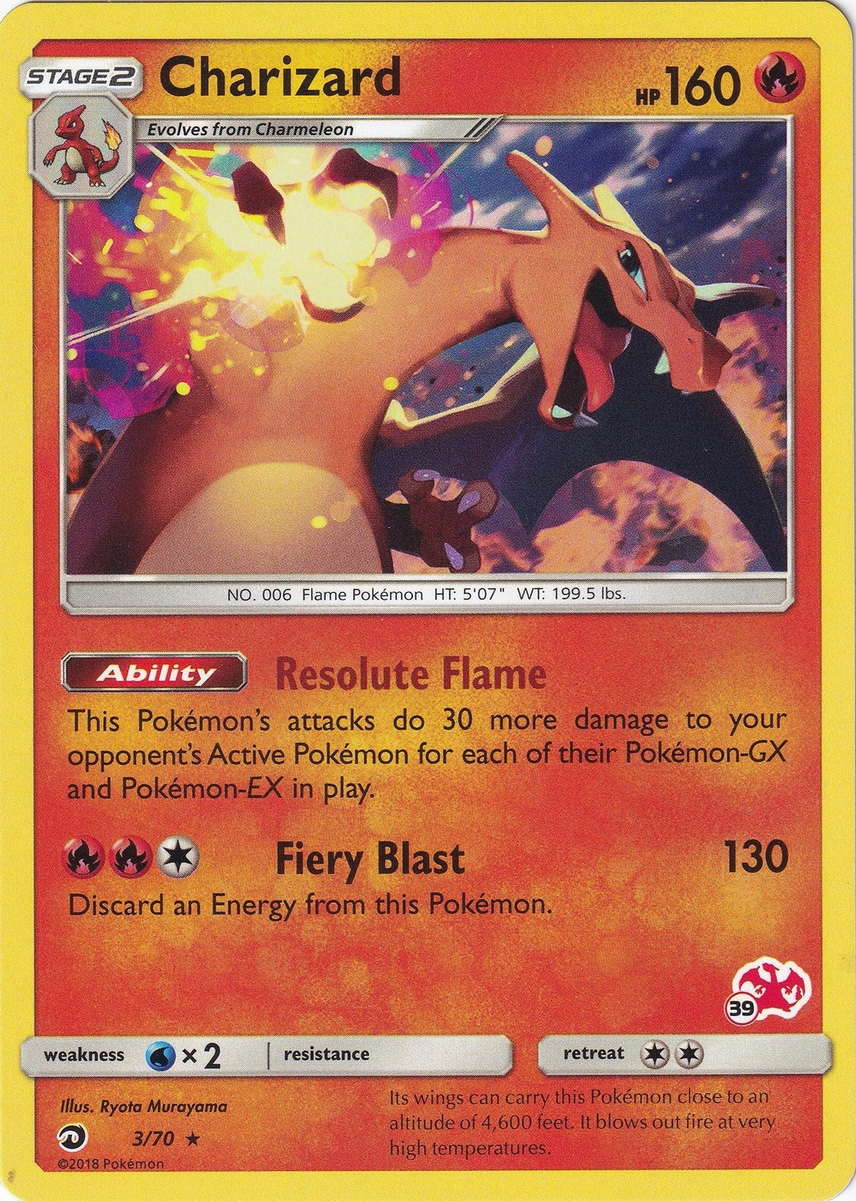 Charizard - 3/70 (#39 Charizard Stamped) (003/070) (Battle Academy) (BTA)