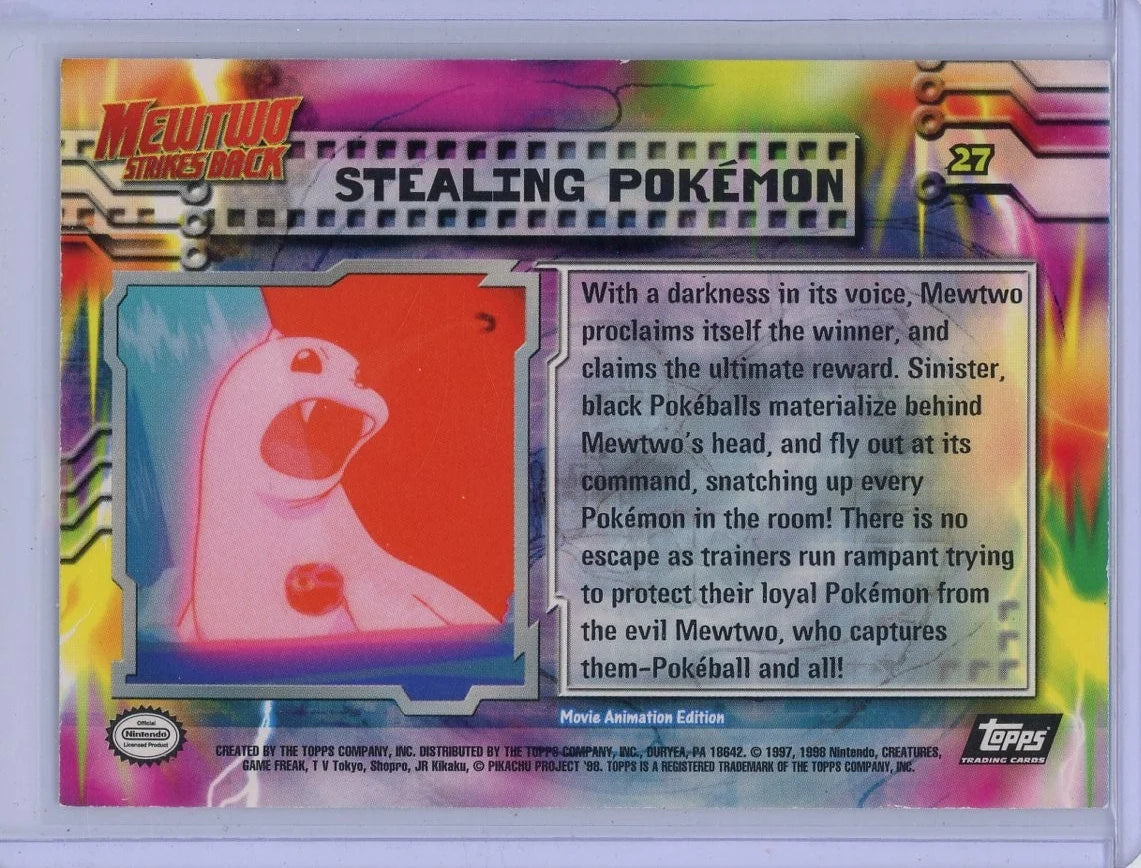 Stealing Pokémon Topps Mewtwo Strikes Back Foil #27
