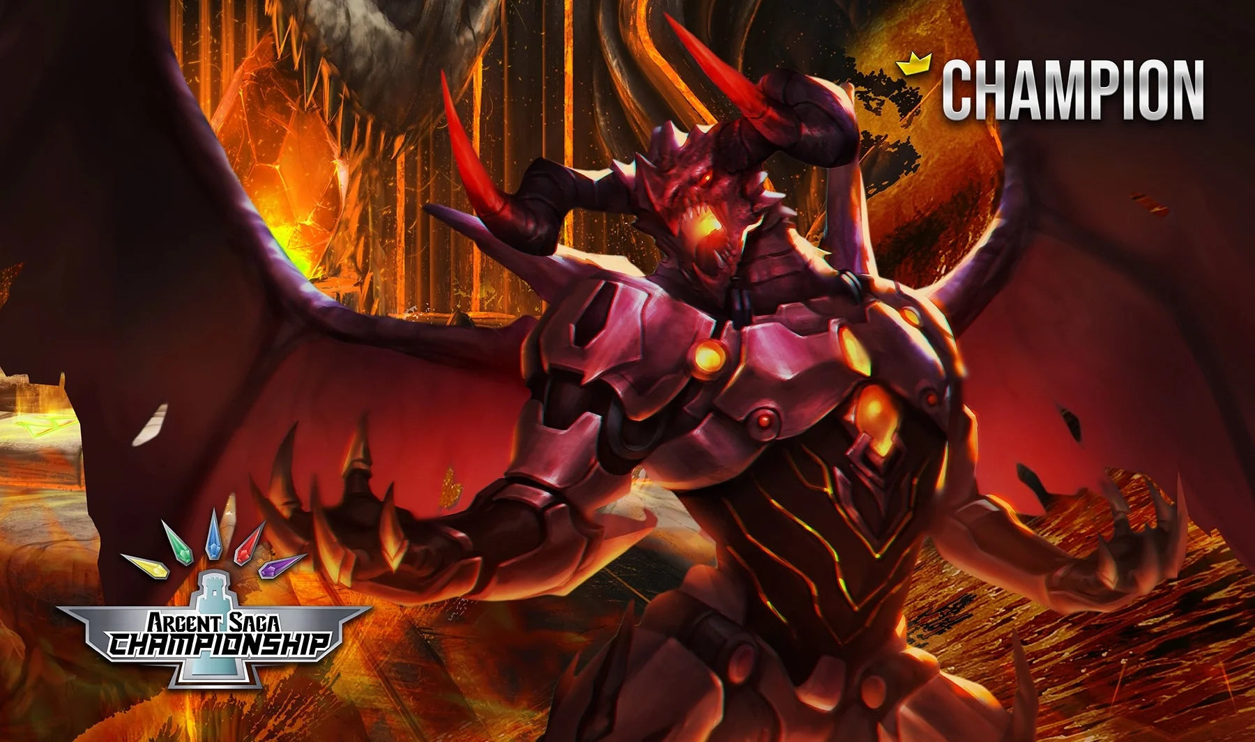 Argent Saga TCG Rubber Event Playmat - Dragonholt, the Fire Champion (September 2019)