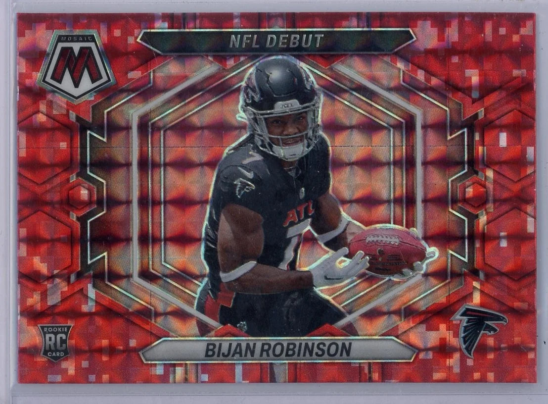 Bijan Robinson 2023 Panini Mosaic NFL Debut red mosaic RC