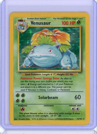 Venusaur 1999 Pokémon Base Set Holo #15/102