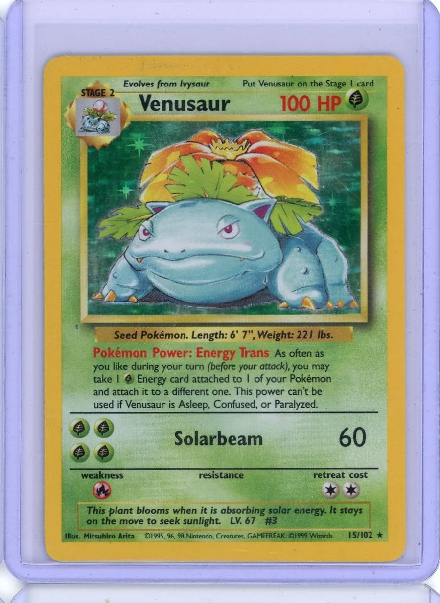 Venusaur 1999 Pokémon Base Set Holo #15/102
