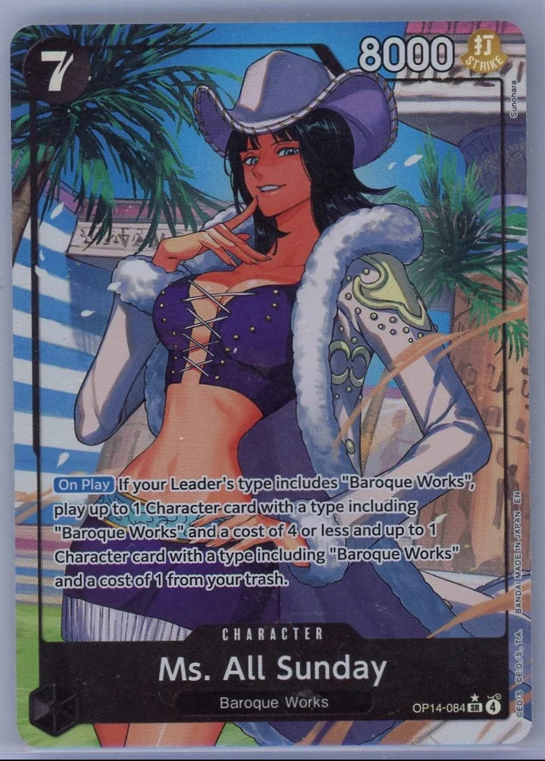 Ms. All Sunday One Piece The Azure Sea's Seven SR Alt. Art #OP14-084