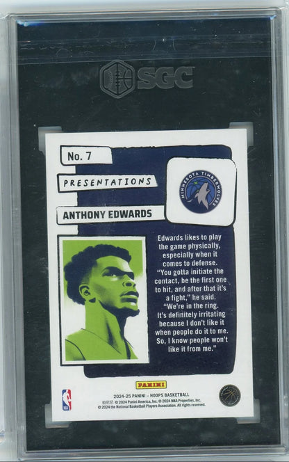 Anthony Edwards 2024-25 Panini NBA Hoops Presentations SGC 9.5
