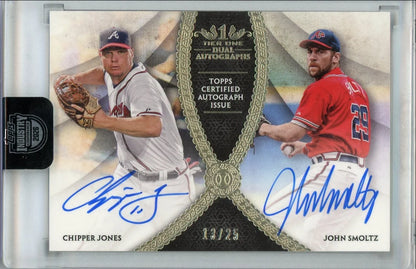 Chipper Jones & John Smoltz 2017 Topps Tier One Dual Auto #'d 13/25