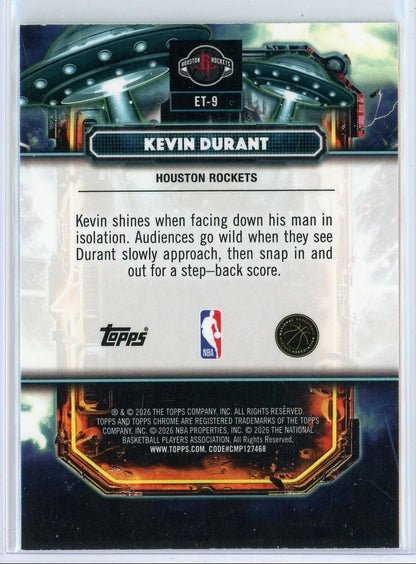 2025-2026 Kevin Durant Topps Cosmic Chrome Extra Terrestrial ET-9 /99