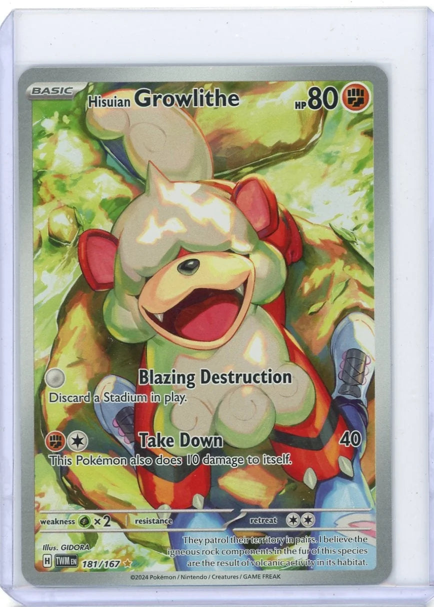 Hisuian Growlithe Pokémon Twilight Masquerade Illustration Rare #181/167