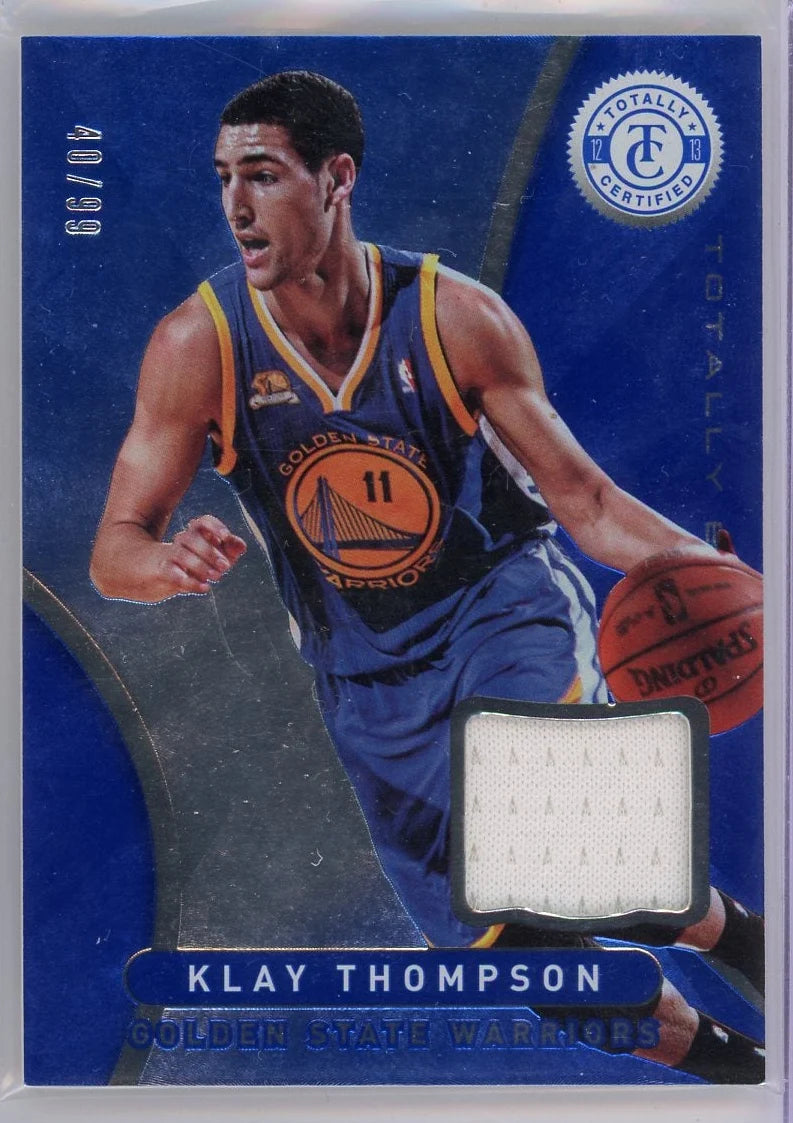Klay Thompson 2012-13 Panini Totally Certified game-used relic blue #'d 40/99