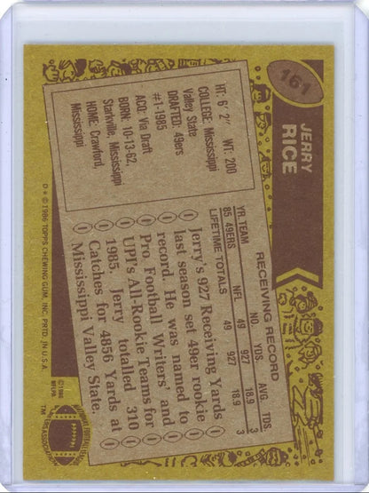 Jerry Rice 1986 Topps #161