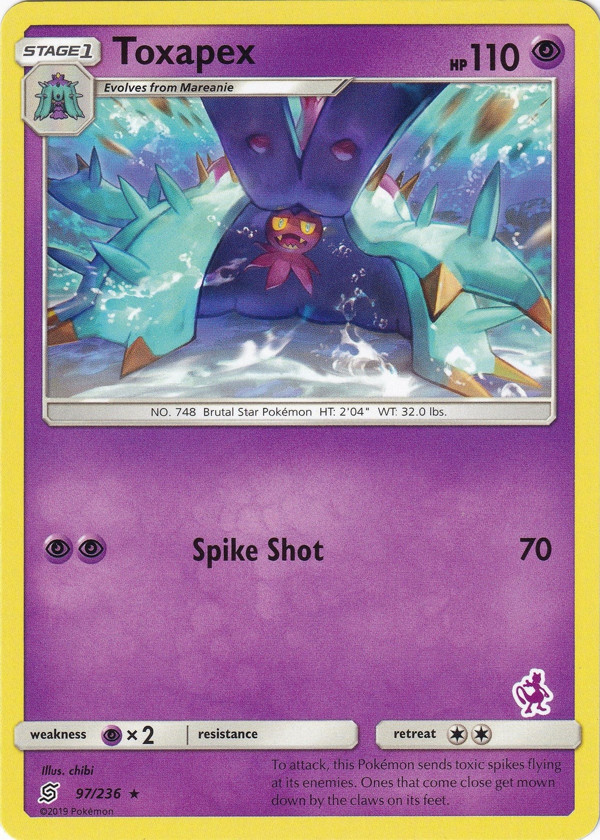 Toxapex - 97/236 (Mewtwo Stamped) (097/236) (Battle Academy) (BTA)