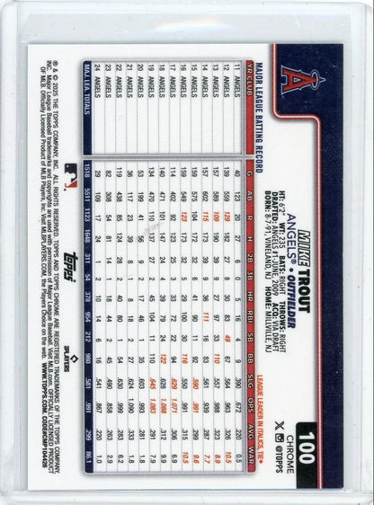 Mike Trout 2025 Topps Chrome Logofractor blue ref. #'d 090/150