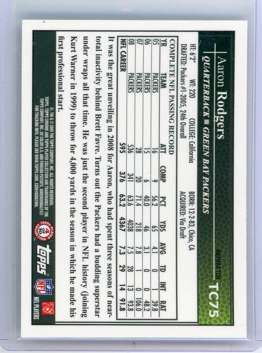 Aaron Rodgers 2009 Topps Chrome Refractor #TC75