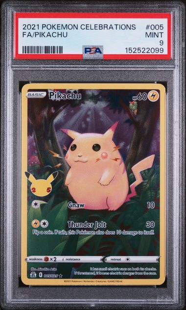 Pikachu Full Art 2021 Pokémon Celebrations #005/025 PSA 9