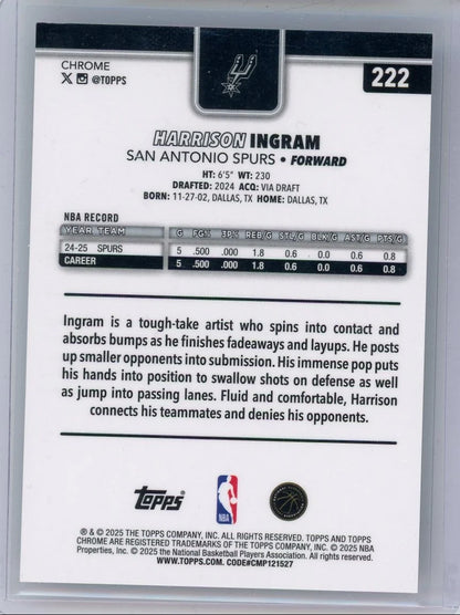 Harrison Ingram 2025 Topps Chrome Frozenfractor #'d -1/0