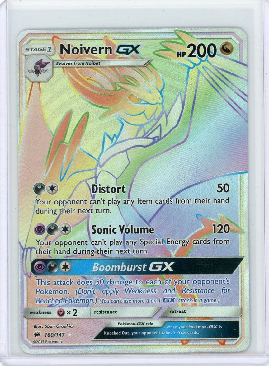 Noivern GX 2017 Pokemon Burning Shadows Secret rare #160/147