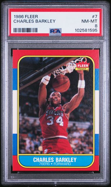 Charles Barkley 1986 Fleer #7 PSA 8
