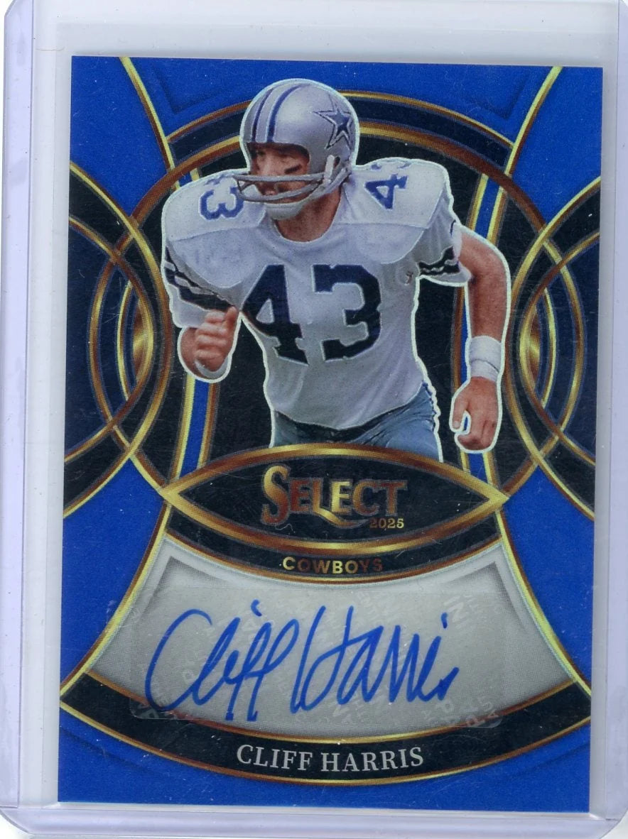 Cliff Harris 2025 Panini Select Signatures Blue Prizm #'d 070/149