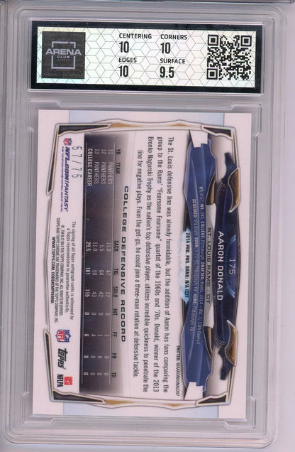 Aaron Donald 2014 Topps Chrome Rookie Autograph Pink Refractor #'d 57/75 Arena 10 / 10