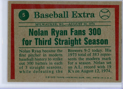 Nolan Ryan 1975 Topps '74 Highlights #5