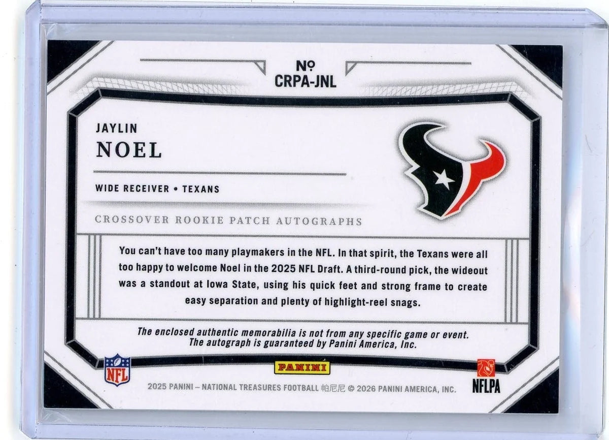 Jaylin Noel 2025 Panini National Treasures RPA #'d 68/99