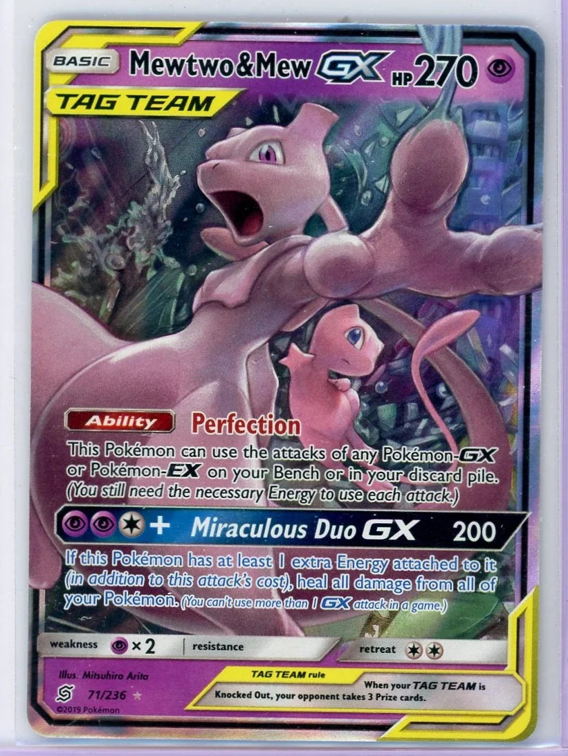 Mewtwo & Mew GX Pokémon Unified Minds Tag Team #71/236