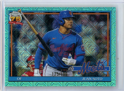 Juan Soto 2026 Topps Series 1 Silver Pack Chrome Aqua Mojo Refractor #'d 125/199