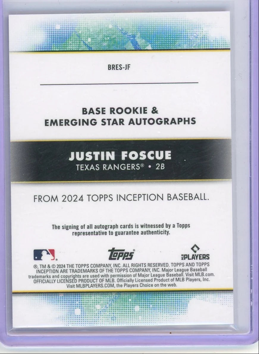 Justin Foscue 2024 Topps Inception Rookie Autograph #'d 137/199