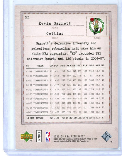 Kevin Garnett 2007-08 Upper Deck Artifacts blue #'d 11/25