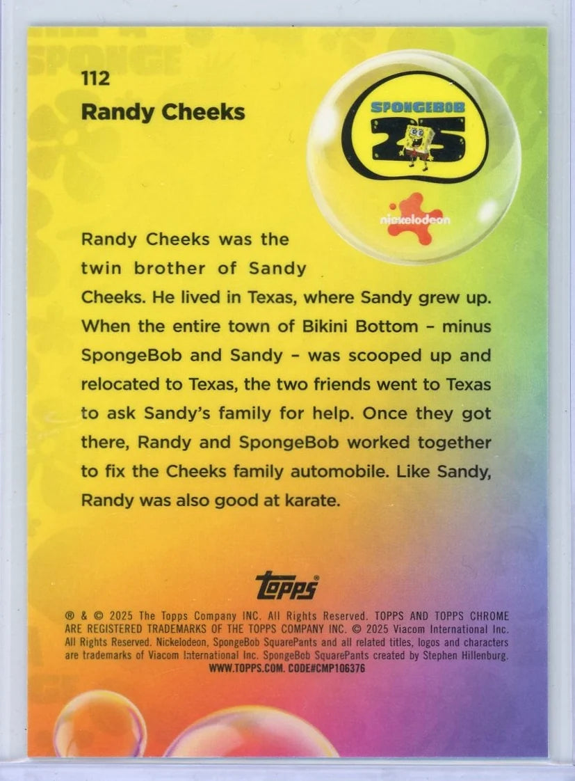 Randy Cheeks Topps Chrome Spongebob #'d /175