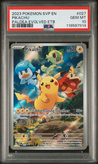 Pikachu Pokémon Paldea Evolved Black Star Promo #027 PSA 10