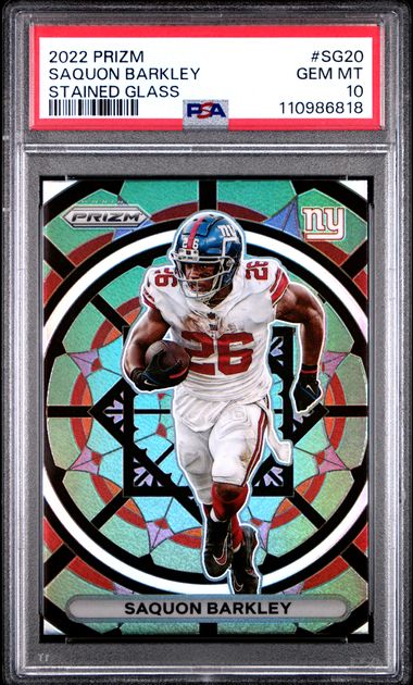 Saquon Barkley 2022 Panini Prizm Stained Glass PSA 10