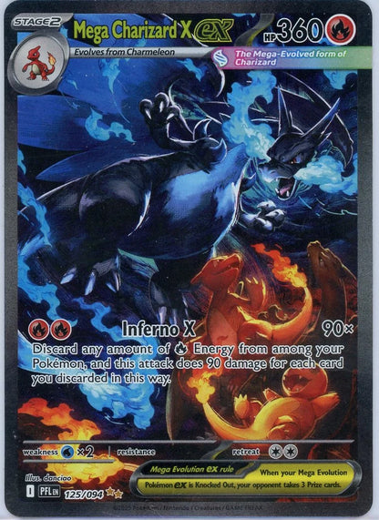 Mega Charizard X EX 2025 Pokémon Phantasmal Flames SIR #125/094