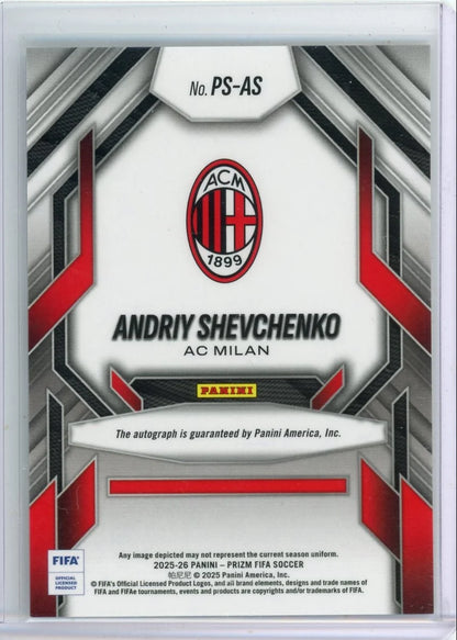Andriy Shevchenko 2025-26 Panini Prizm FIFA Prolific autograph