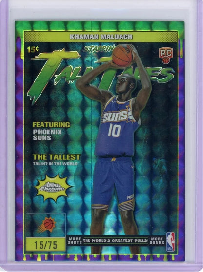 Khaman Maluach 2025 Topps Chrome Basketball Tall Tales Purple Geometric #'d 15/75