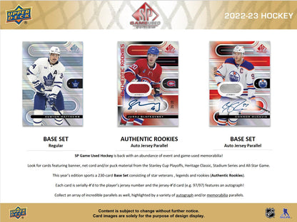 2022-23 Upper Deck SP Game Used Hockey Hobby Box