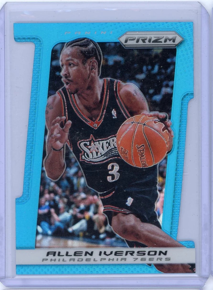 Allen Iverson 2013-14 Panini Prizm light blue prizm die-cut #'d 065/199