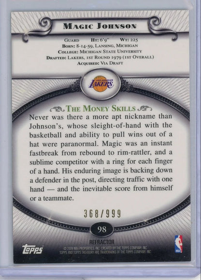 Magic Johnson 2008 Topps Treasury refractor #'d 368/999