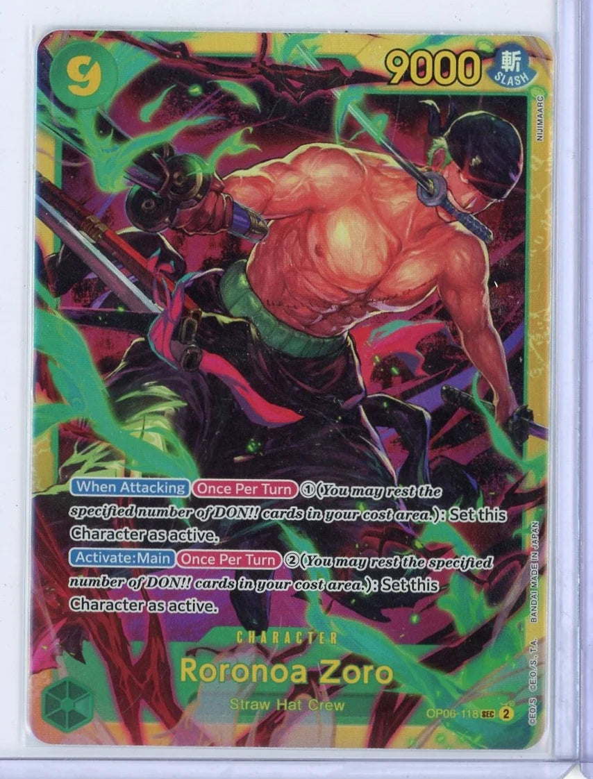 Roronoa Zoro One Piece Wings of the Captain Secret Rare #OP06-118