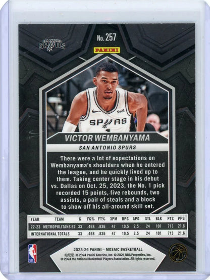 Victor Wembanyama 2023-24 Panini Mosaic Victor Wembanyama NBA Debut Rookie