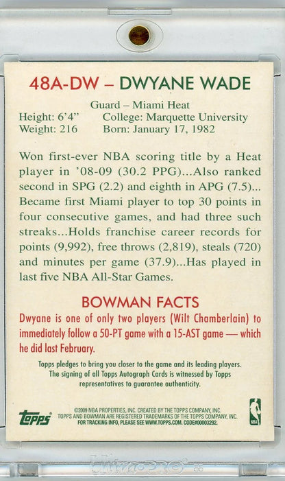 Dwyane Wade 2009-10 Bowman '48 Autograph